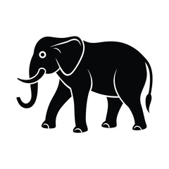 Obraz premium Elephant Walking Trunk Raised Vector Art