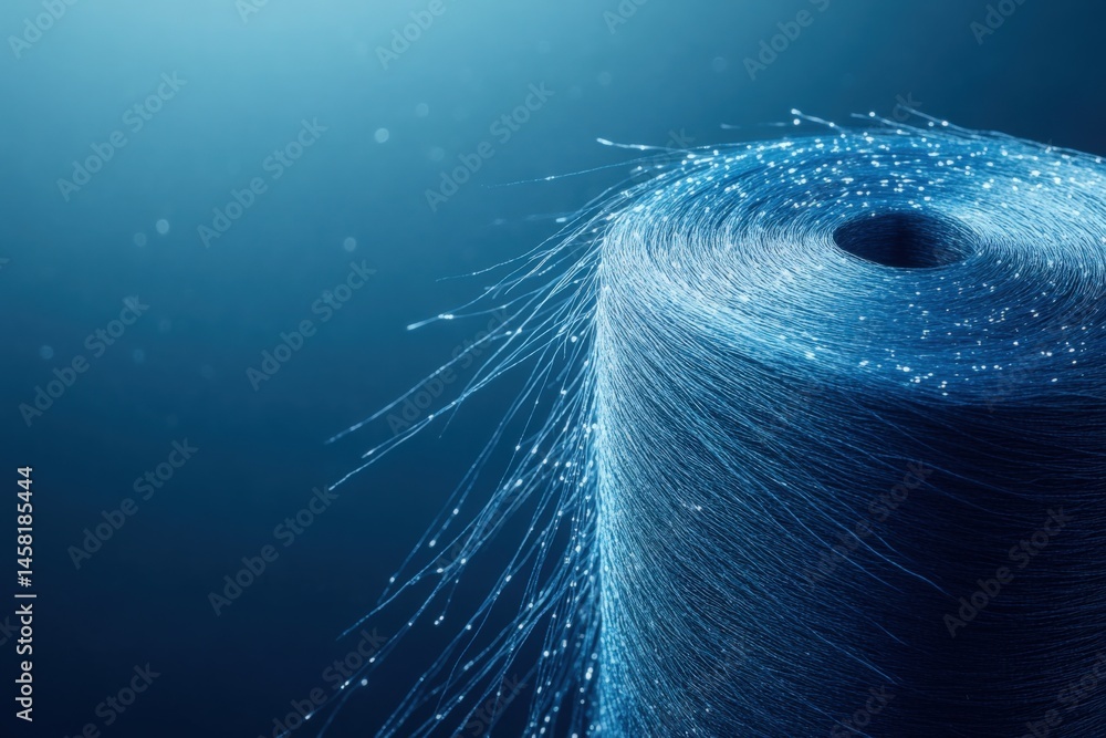 Aufkleber abstract fiber optics: woven lines with light particles create a modern pattern