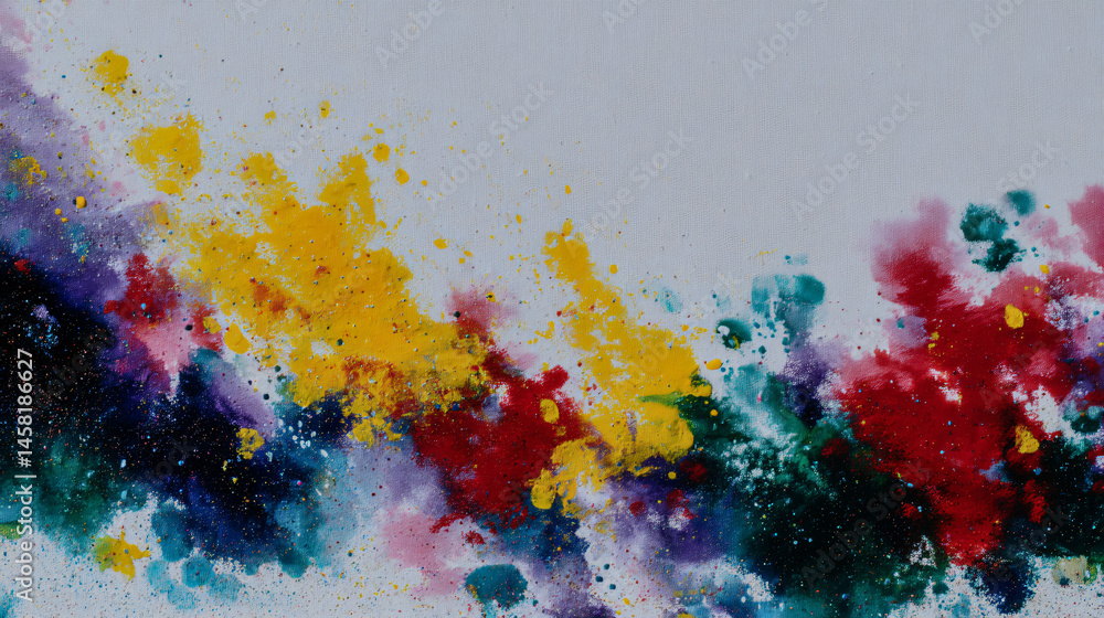 Poster a vibrant raiment of colorful abstract dab on a crisp white background creating a playful and gumpti