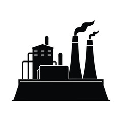 Geothermal Plant Outline Vector Silhouette