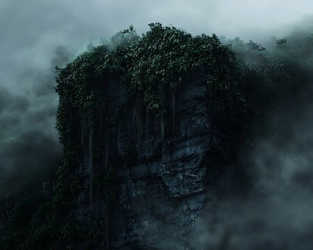 storm clouds over the forest
