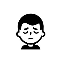 Minimalist Depressed and Exhausted  Tired Person Icon