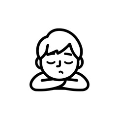 Minimalist Depressed and Exhausted  Tired Person Icon