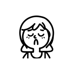 Minimalist Depressed and Exhausted  Tired Person Icon