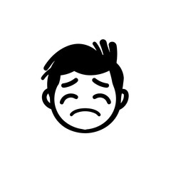 Minimalist Depressed and Exhausted  Tired Person Icon