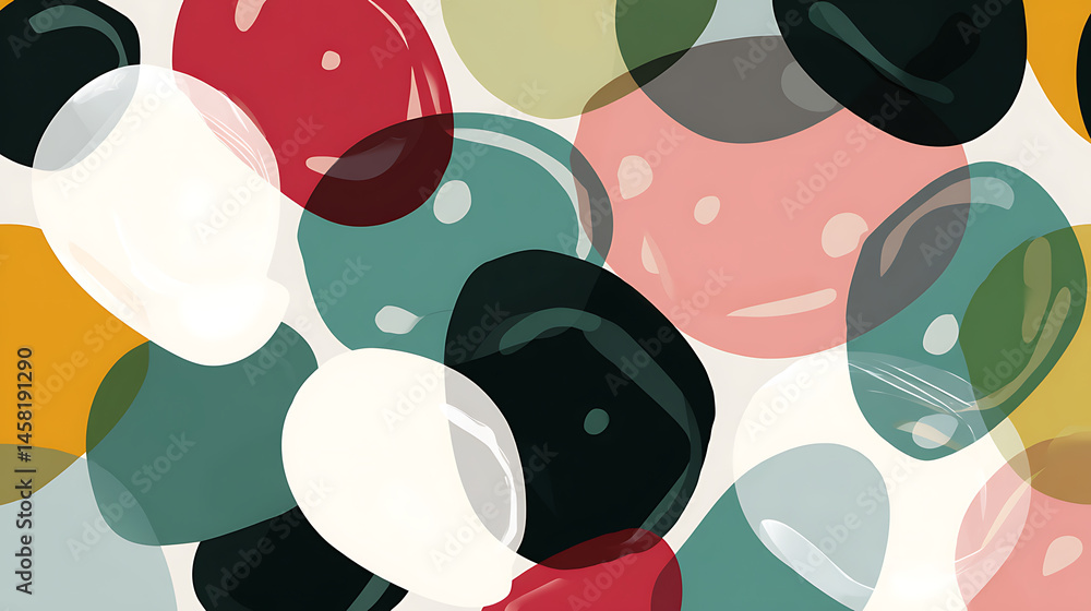 Poster organic abstract shapes pattern background