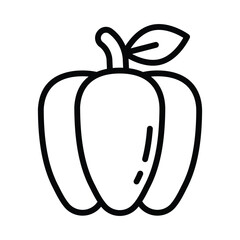 Bell Pepper Vector outline icon. Eps10 file 