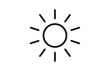 太陽の白黒アイコン