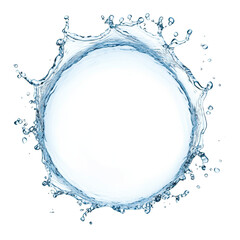 Water splash creating a perfect circular formation isolated on a transparent background during a calm moment, Water splash forming a circle isolated