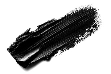 Top view of a black crosshatching brush stroke isolated on a white transparent background