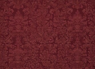 Rich burgundy damask wallpaper, intricate vintage pattern, rich, brocade, opulence