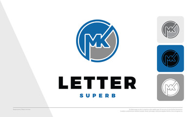 Initial Letter MK Icon Illustration Design