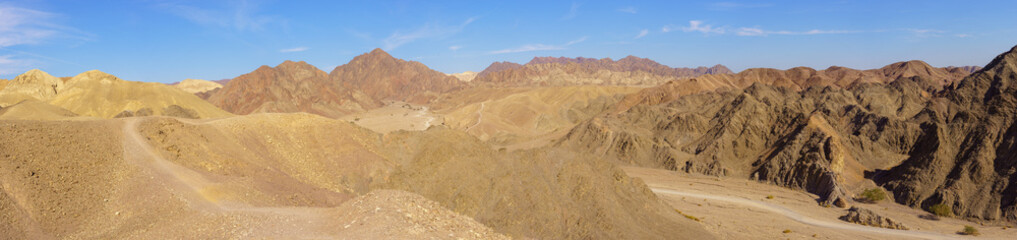 Shlomo Valley panorama in Eilat desert mountains