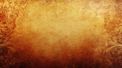 Antique Parchment: Ornate Gold and Brown Background