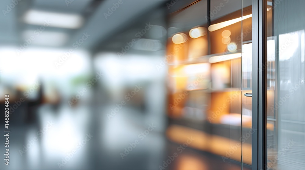 Aufkleber dynamic office space with blurred background and doorway modern work environment professional settin