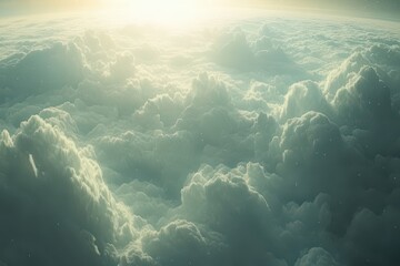 Fototapeta premium Vibrant universe soars through fluffy clouds and shimmering stars in a breathtaking cosmic landscape, 4k universe, flying through the clouds and star field in deep space