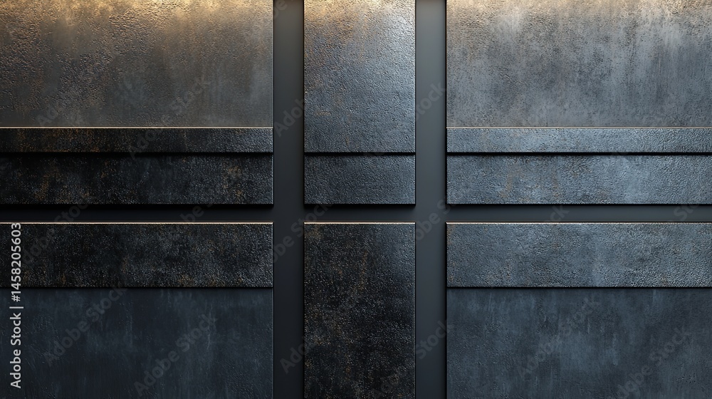 Fototapete dark metal surface for product display with subtle reflections, offering a sleek and modern backdrop
