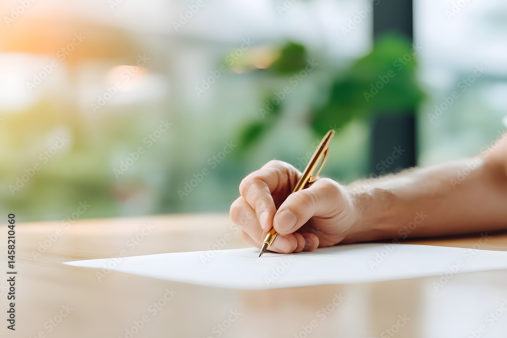 Poster close-up of an advisor using a pen to point out key growth areas on a chart, set against a neutral b