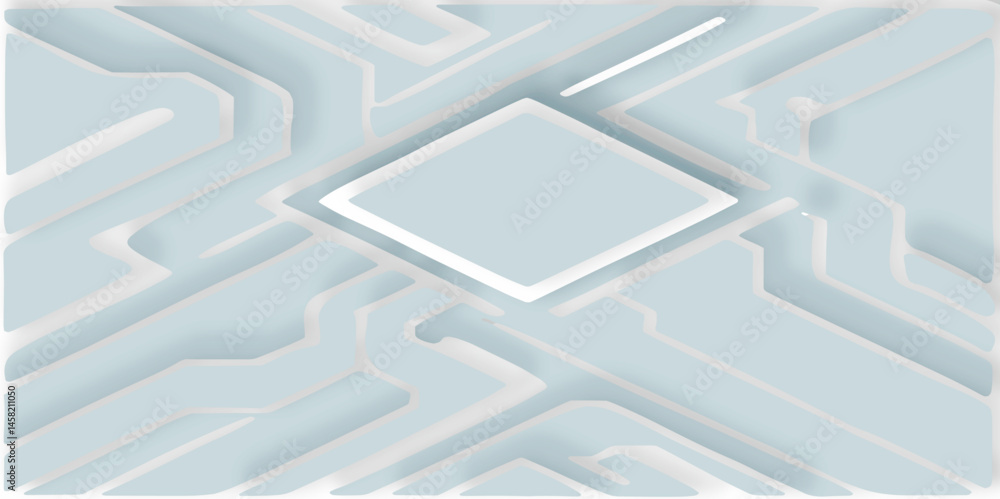 Poster abstract tringle arrow pale with a raised diamond shape and geometric lines in a modern design blue 