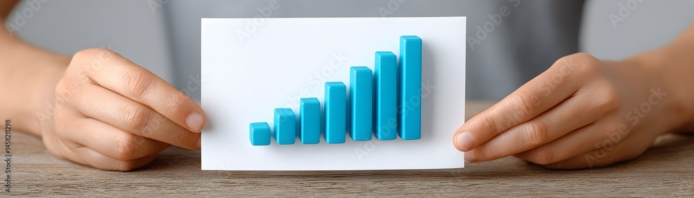 Poster close-up of an advisor discussing investment growth using a printed chart, with focus on the hands a