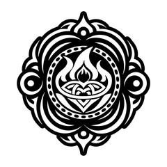 An icon depicting jewish tattoo in glyph style