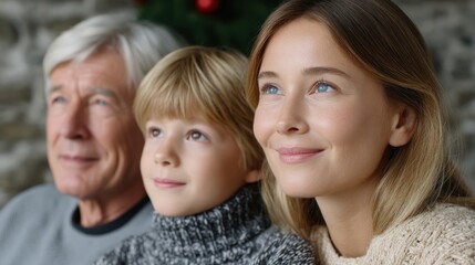 A heartwarming scene featuring a grandmother, mother, and son, showcasing love and togetherness during a family moment.