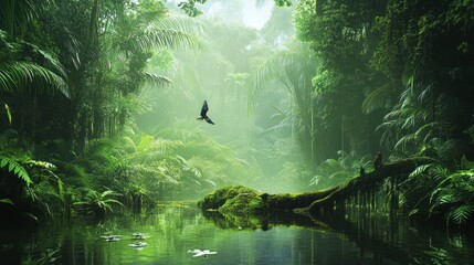 Amazon rainforest after rainfall