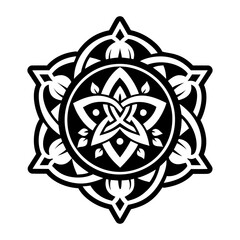 A glyph style icon showing solomon symbol