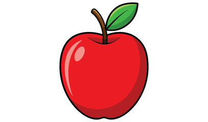red apple vector illustration