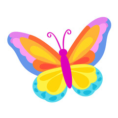 Colorful and Cute Butterfly Illustration
