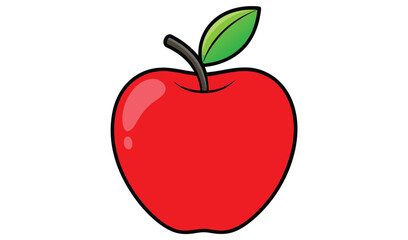 Fototapeta premium red apple with leaf