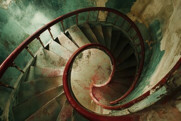 Spiral Staircase in an Old Building