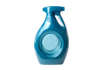 Teal Plastic Bottle with Circular Cutout Design, PNG