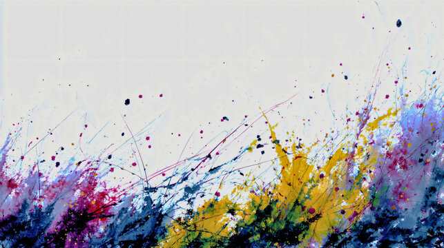 Another variation of vibrant colorful abstract splashes against a clean livid background, adding a touch modality of excitement.