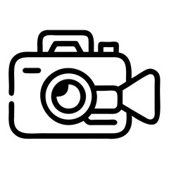 Video camera icon film recording equipment camcorder movie digital cinema production studio broadcasting  icon 100 isolated on transparent background