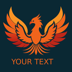 Naklejka premium Phoenix bird logo design vector illustration fire bird rebirth concept mythical creature graphic design 100 isolated on transparent background