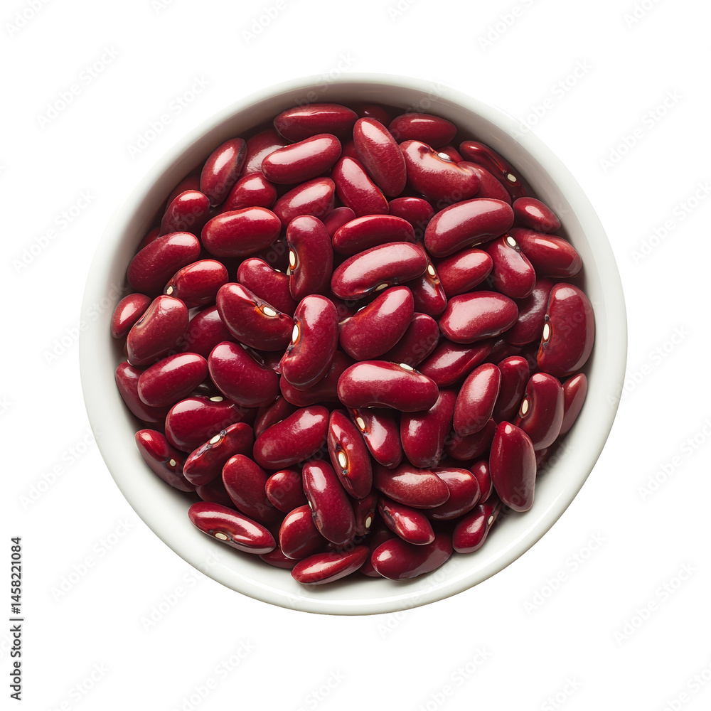 Aufkleber red beans displayed in a bowl on a pristine transparent background perfect for culinary presentation