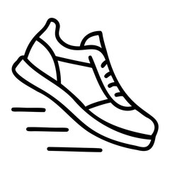 Running shoe icon vector illustration for athletic footwear and fitness training and exercise equipment isolated on transparent background