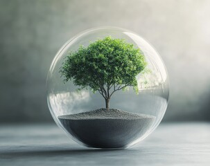 Preserved Tree in a Glass Sphere: A Symbol of Environmental Protection