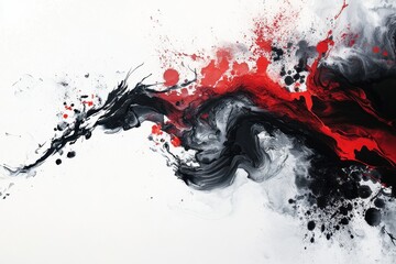 Abstract Art with Red and Black Colors