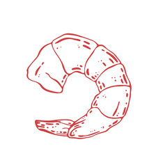 Shrimp vector illustration. Shrimp scampi drawing.