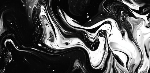 Stunning Black and White Fluid Art