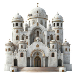Fototapeta premium 3D front view illustration of the Naga Monastery Ethiopia monument isolated on a white transparent background.