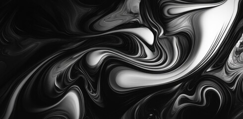 Stunning Black and White Abstract Fluid Art