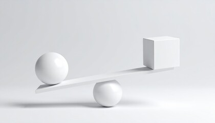 Balancing shapes a minimalist approach to geometry in modern design studio setting 3d artwork clean environment side view visual harmony