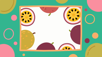 Fruit pattern, fruit vector pattern surrounds the boundary.