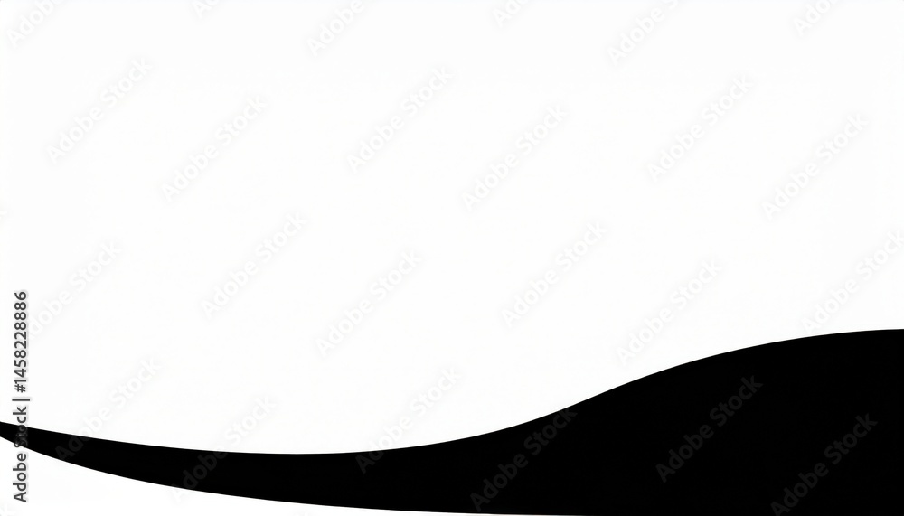 Poster dynamic flowing black shape abstract design digital art minimalist style close-up view modern aesthe