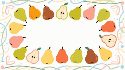 Fruit pattern, fruit vector pattern surrounds the boundary.