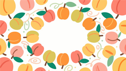 Fruit pattern, fruit vector pattern surrounds the boundary.