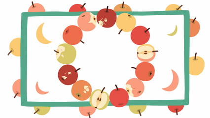 Fruit pattern, fruit vector pattern surrounds the boundary.